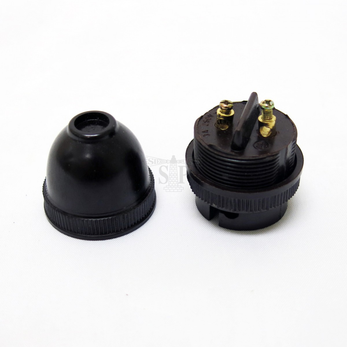 SFH B22 Lamp Holder / Socket Light Bulb Holder (Black)