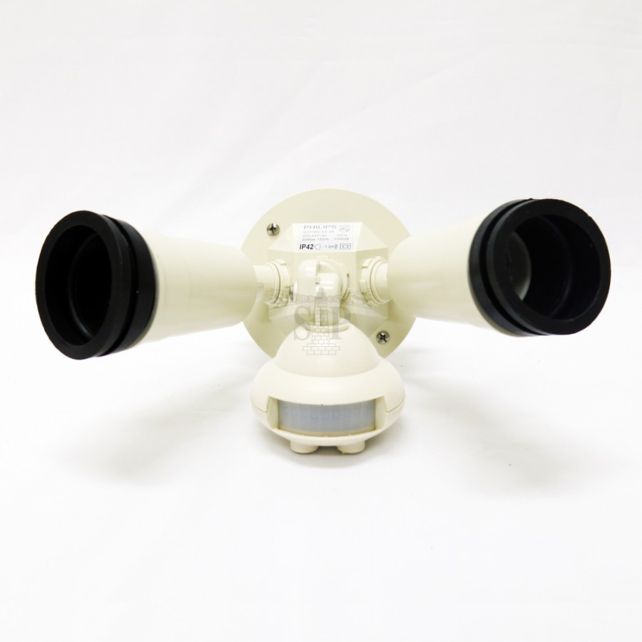 Philips QHF560 Par 38 E27 Double Head Flood Light (White) c/w PIR