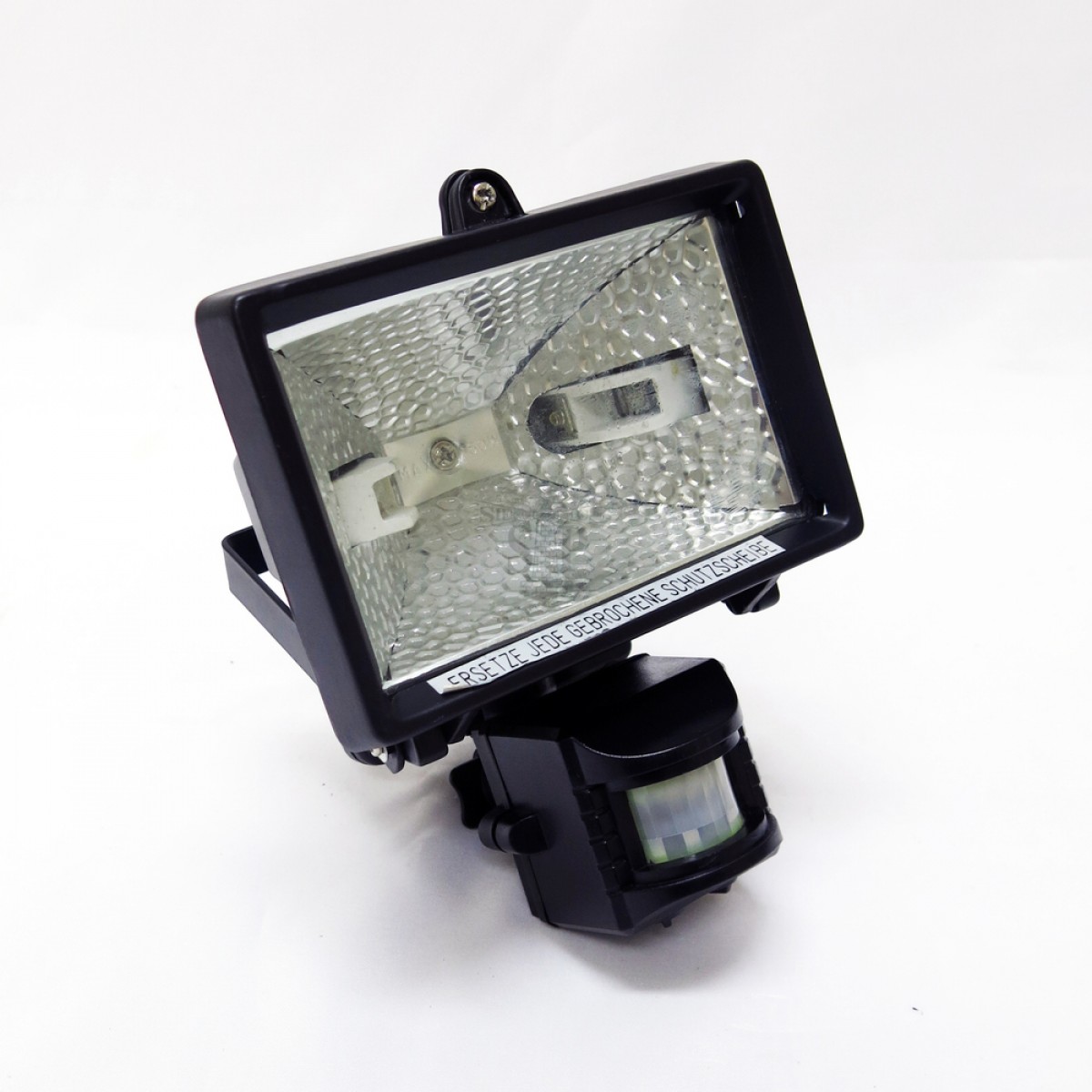 150W 78MM R7s Halogen Flood Light Square (Black) c/w PIR Motion Sensor