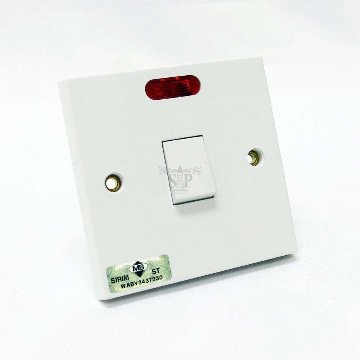 UMS WH220 20Amp 1 Gang Double Pole Switch c/w Neon Indication Light