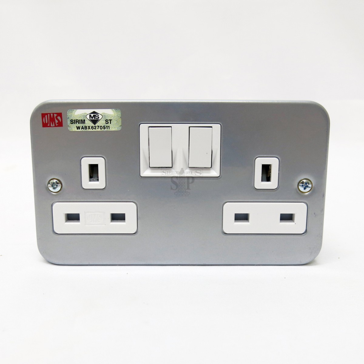 UMS 2213M 13Amp 2 Gang Metal Clad Switch Socket [Surface Type] [SIRIM