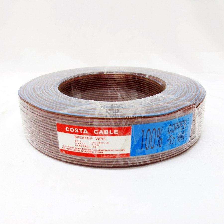 Costa 30/0.18 x 2 Core Speaker Copper Wire [100M] (Pink)