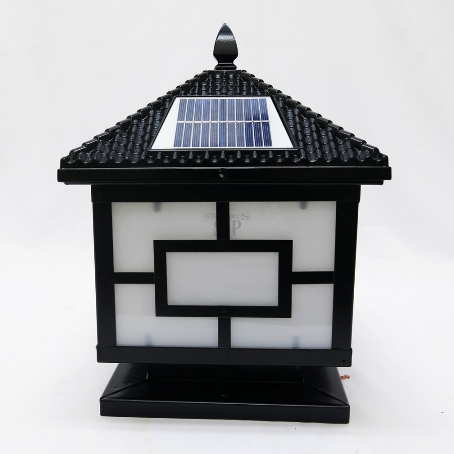 576 10inch Modern E27 Solar LED Outdoor Gate Lamp Square For Pole