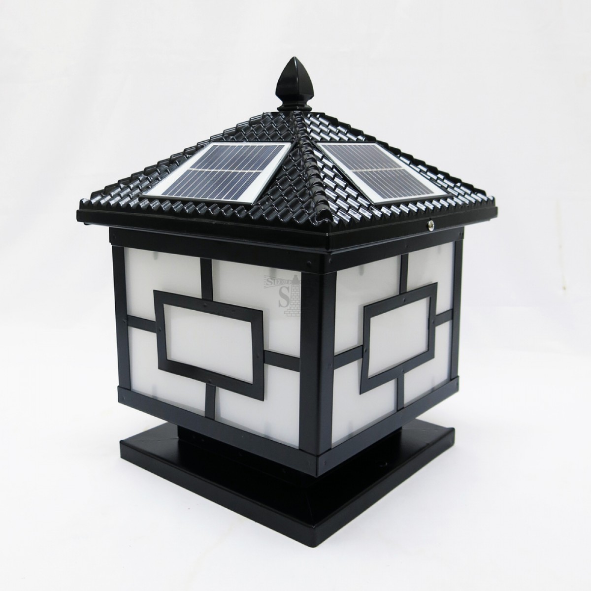 576 10inch Modern E27 Solar LED Outdoor Gate Lamp Square For Pole