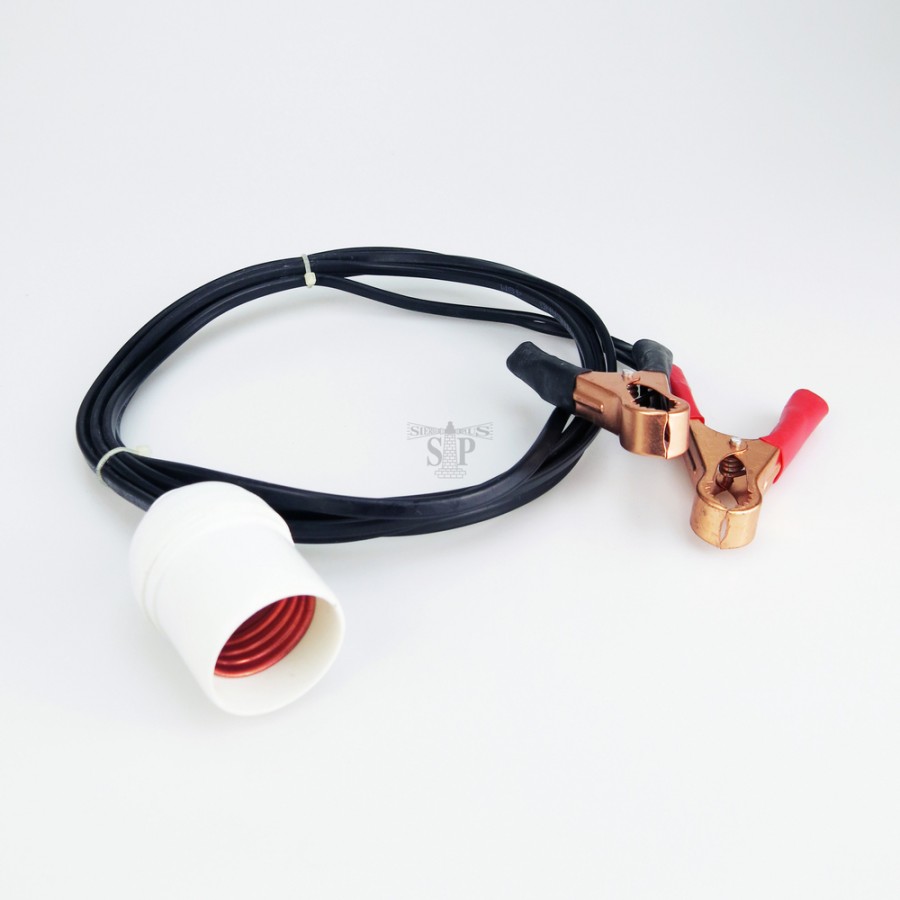 E27 Lamp Holder Complete with Battery Clip and 3 Meter Cable