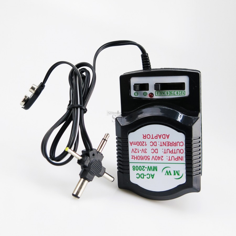 MW 2008 1200mA AC to DC Converter/Adaptor Plug (Black)