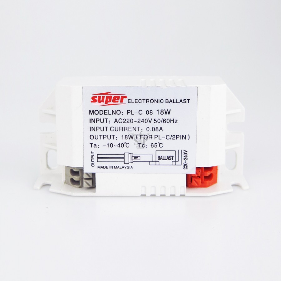 SUPER PLC 18W Electronic Choke / Ballast (White) For PLC Tube