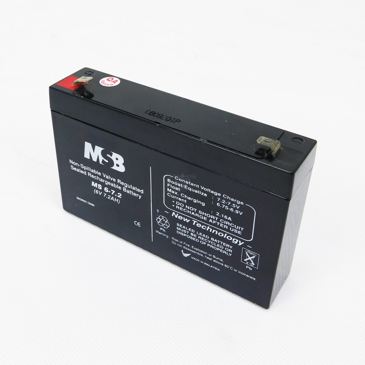 MSB MS6-7.2 6V 7.2AH Non-Spillable Valve Regulated Sealed Rechargeable ...