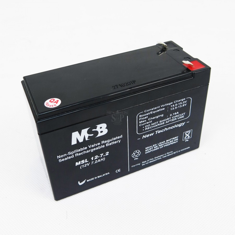 MSB MSL12-7.2 12V 7.2AH Non-Spillable Valve Regulated ...