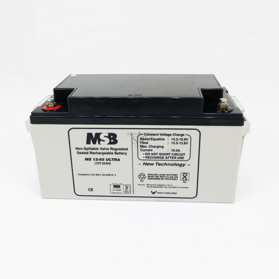 MSB MS12-65 Ultra 12V 65AH Non-Spillable Valve Regulated Sealed ...
