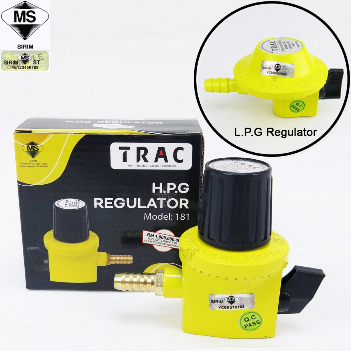 TRAC Low(182)/High(181) Pressure Gas Stove Regulator [SIRIM Approval]