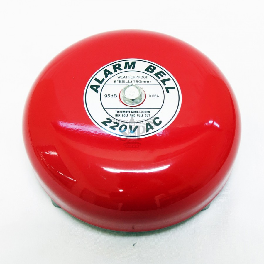 8inch 240V Weatherproof Electrical Alarm Bell (Red)