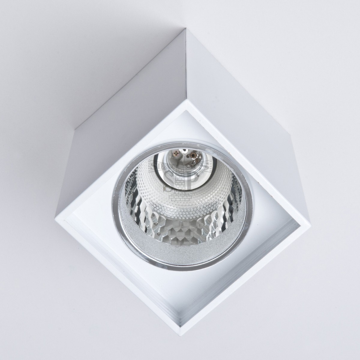4inch E27 Flush Mount Surface Down Light Square (White)