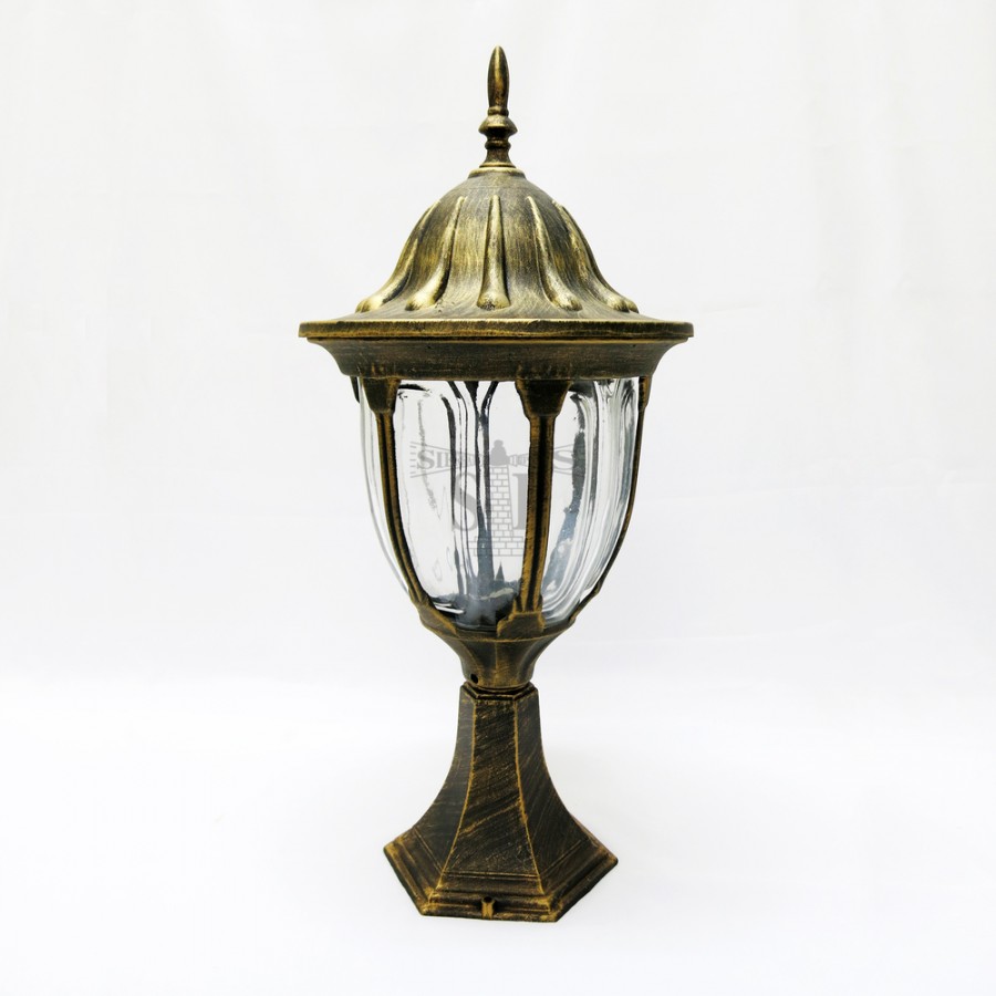 02M Classic Outdoor Stand Gate Lamp For Pole / Pillar (Antique Gold