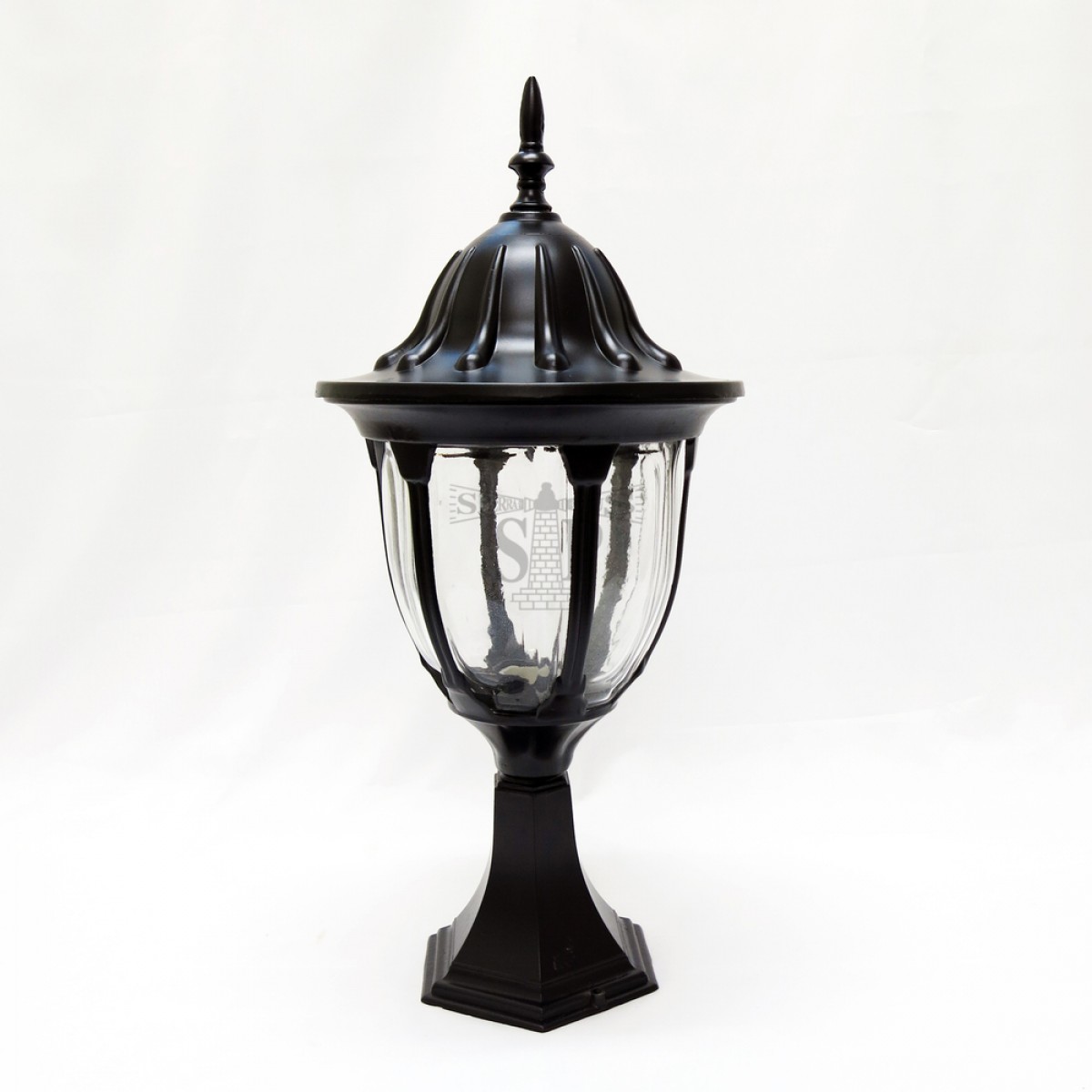 02M Classic Outdoor Stand Gate Lamp For Pole / Pillar (Black With Clear