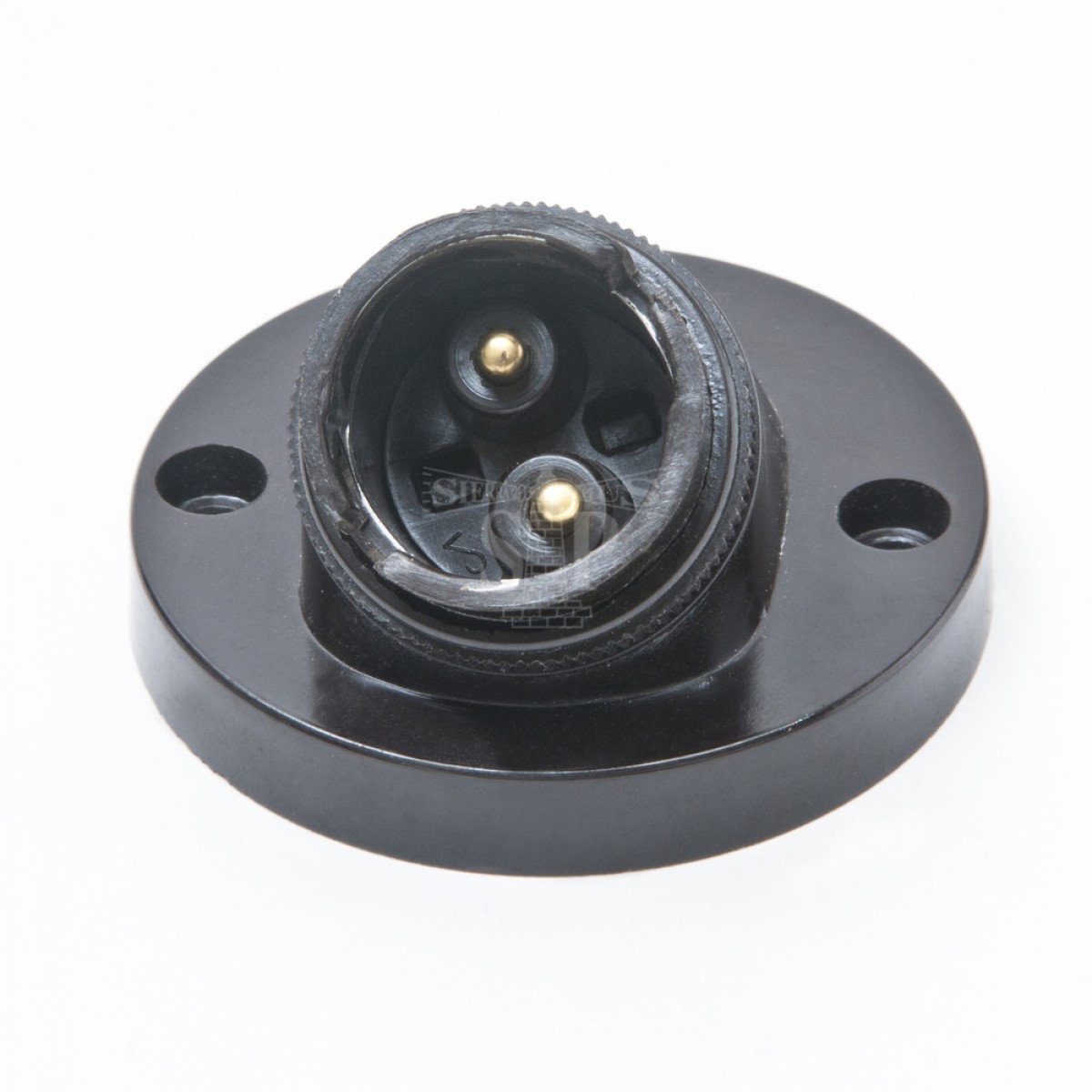 204 B22 Angle Batten Lamp Holder / Socket Light Bulb Holder c/w Base (Black)