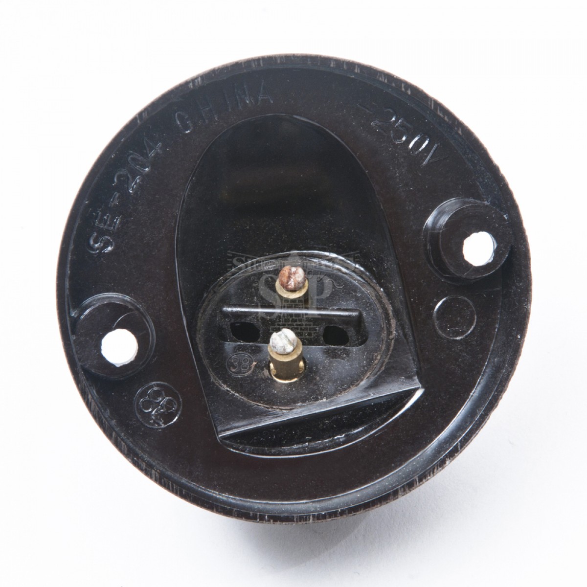 204 B22 Angle Batten Lamp Holder / Socket Light Bulb Holder c/w Base (Black)