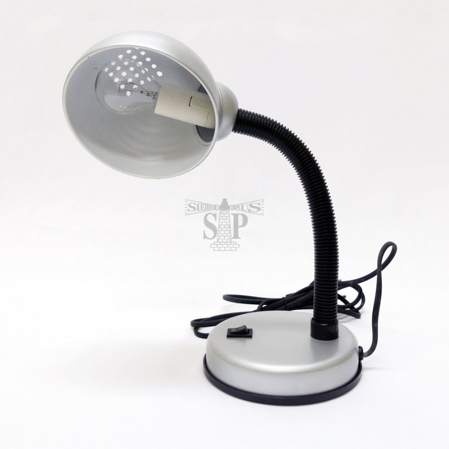 2026 E14 Desk Lamp / Table Lamp (Silver) c/w 40W E14 Incandescent