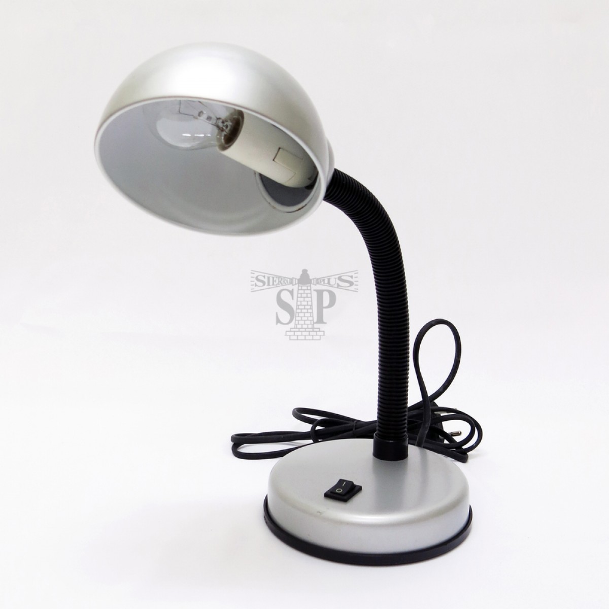 2026 E14 Desk Lamp / Table Lamp (Silver) c/w 40W E14 Incandescent