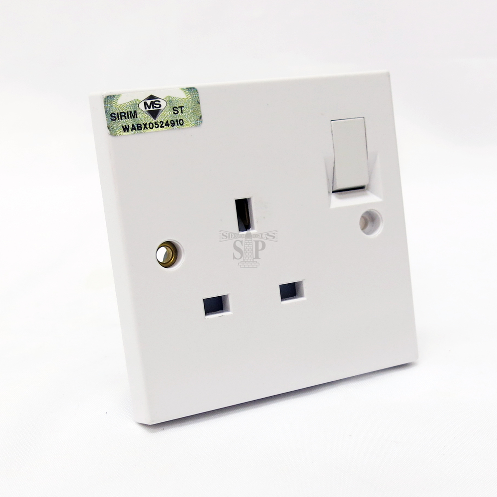 UMS 1213A 13Amp 1 Gang Switch Socket [SIRIM] (White)
