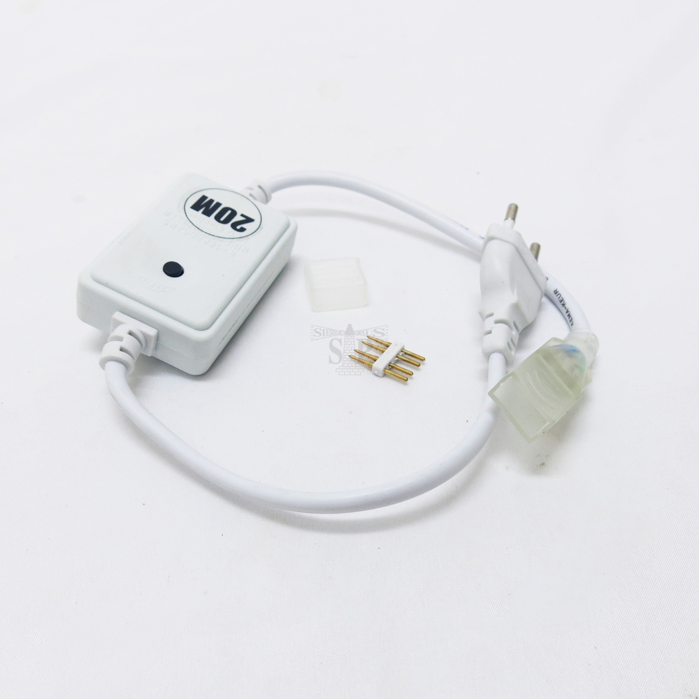 Weatherproof Power Cord For 8mm*16mm RGB LED Strip Light (White)