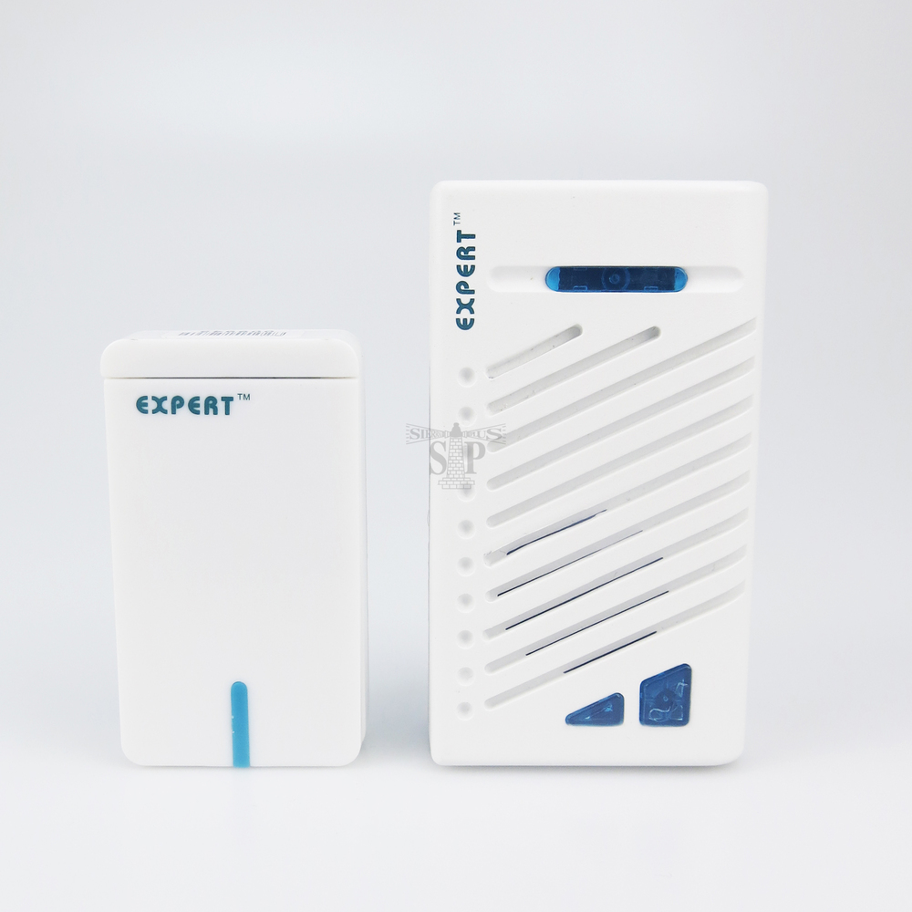 Expert E72A60 BatteryFree Wireless One Bell One Switch Door Chime/Door Bell (White)