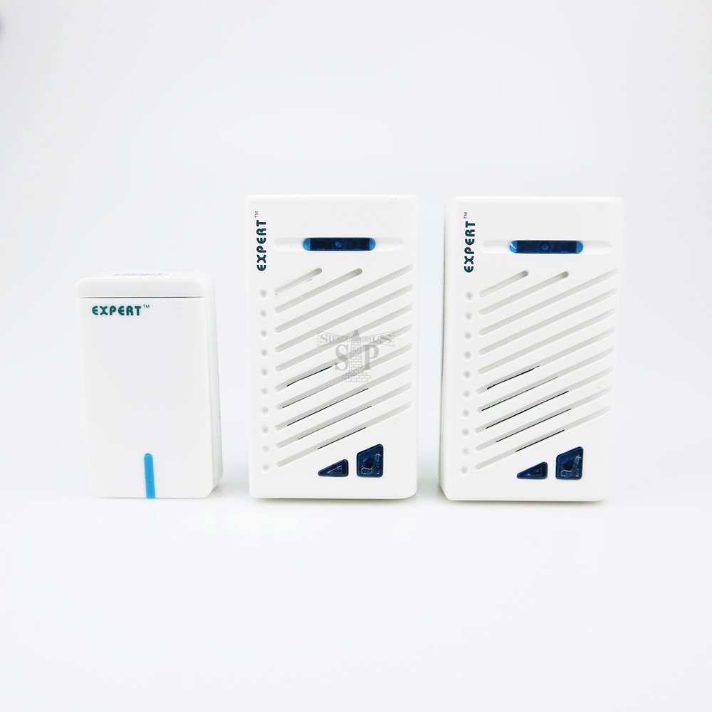Expert E72A602 BatteryFree Wireless Two Bell One Switch Door Chime/Door Bell (White)