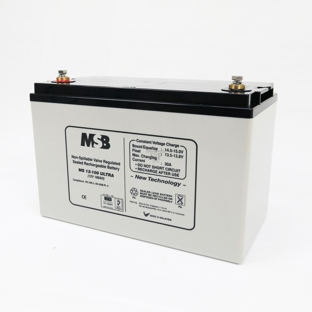 MSB MS12-100 Ultra 12V 100AH Non-Spillable Valve Regulated Sealed ...
