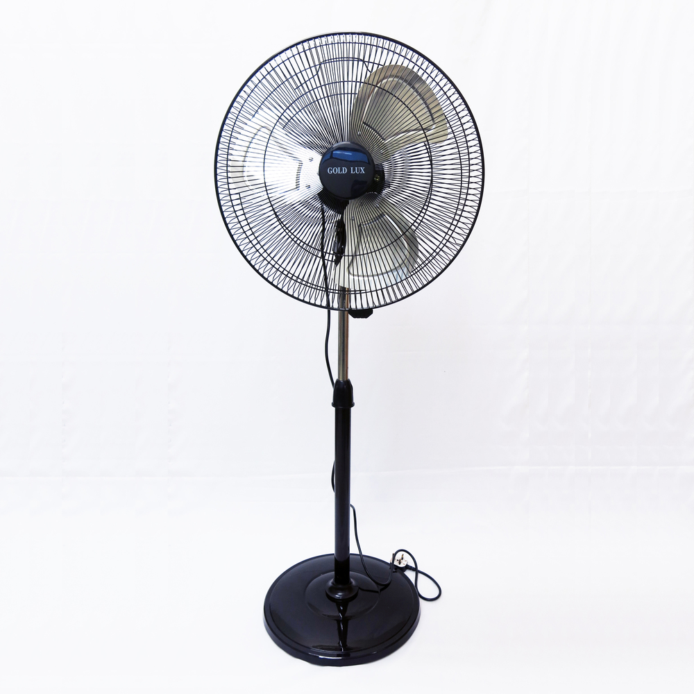 GOLD LUX 18inch Stand Fan 3 Speeds (Black) [3 Metal Blade]