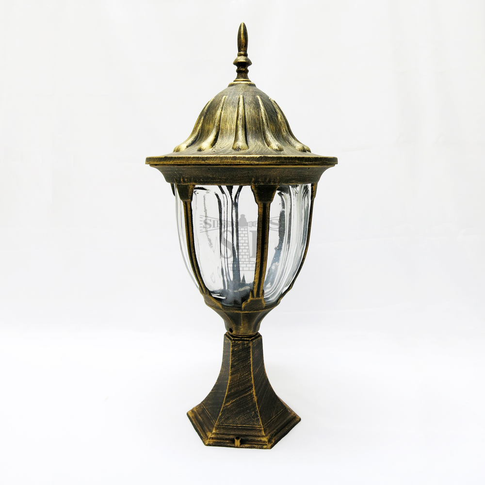 02M Classic Outdoor Stand Gate Lamp For Pole / Pillar (Antique Gold
